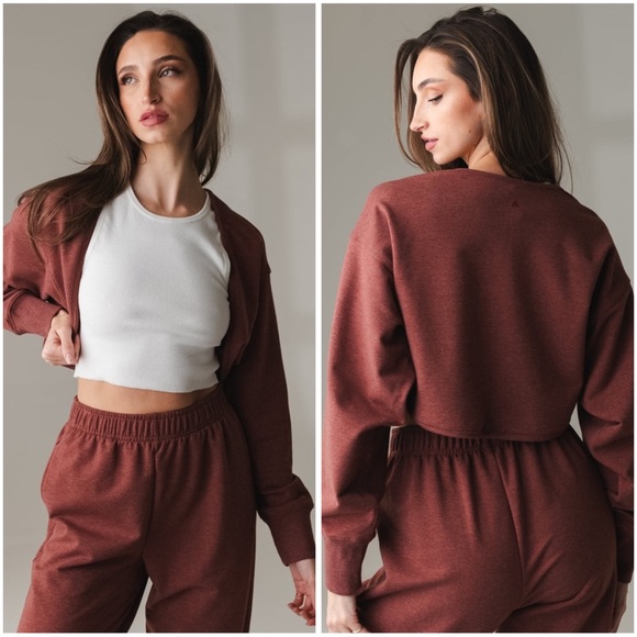 Vitality Balance Athletica Studio Rosewood Marl Cropped Shrug Size Medium - Picture 1 of 14